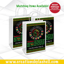 Load image into Gallery viewer, Black History Gift Bag Label Instant Download | Black History Month Treat Bag Label Template BH1