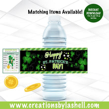 Load image into Gallery viewer, St Patrick's Day Water Bottle Labels Instant Download | St Patrick's Day Theme Labels Digital File | St. Patty's Day Favors Printable | SP4