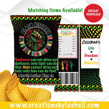 Load image into Gallery viewer, Black History Chip Bags Instant Download | Black History Month Chip Bag Template Printable BH1