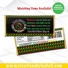 Load image into Gallery viewer, Black History Candy bar Wrappers Instant Download | Black History Month Chocolate Bar Wrapper Printable | Black History Printable | BH1