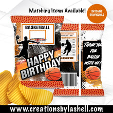 Load image into Gallery viewer, Basketball Chip bag Instant Download Slam-dunk Chip bag Template Basketball Chip Bag Wrapper Basketball Party favors BB1
