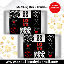 Load image into Gallery viewer, Valentine Popcorn Wrappers Instant Download | Popcorn Valentine Template | Valentine PopCorn Printable V1