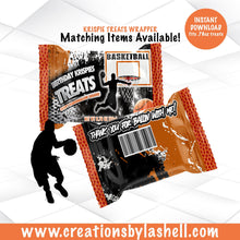 Load image into Gallery viewer, Basketball Krispie Treats Wrapper Instant Download Basketball Birthday Favors Template Basketball Party Printable BB1