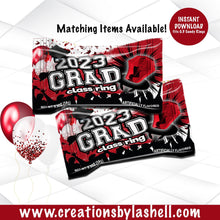 Load image into Gallery viewer, Graduation Candy Ring Wrapper Instant File | Graduation Candy Ring Printable | Candy Ring Template | G6