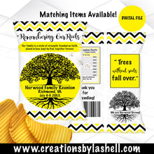 Load image into Gallery viewer, Family Reunion Chip Bags Printable Yellow Family Reunion Favors Digital File Family Gathering Chip Bag Template FR1