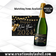 Load image into Gallery viewer, New Years Eve Champagne Bottle Label Instant Download For 2024 NY1