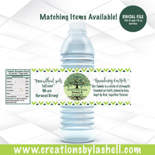 Load image into Gallery viewer, Family Reunion Water Bottle Labels Template Green Family Reunion Favors Printable Family Reunion Digital File FR1