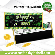 Load image into Gallery viewer, St. Patrick's Day Candy Bar Wrappers, St. Patrick's Chocolate Bar Wrappers, Candy Bar Wrappers, St. Patty's, Irish, Instant Download SP4