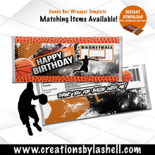 Load image into Gallery viewer, Basketball Candy bar Wrappers Instant Download | Slam dunk Chocolate Bar Wrapper Printable | Basketball Favor Printable BB1