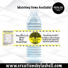 Load image into Gallery viewer, Family Reunion Water Bottle Labels Template Yellow Family Reunion Favors Printable Family Reunion Digital File FR1