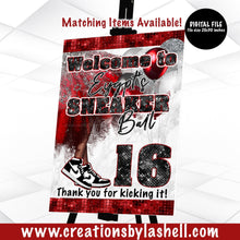 Load image into Gallery viewer, Sneaker Ball Welcome Sign Printable Sneaker Party Birthday Sign Digital File Sneaker Theme Welcome Sign Template SB1