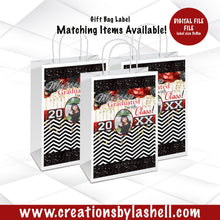 Load image into Gallery viewer, Graduation Gift Bag Template | Red Graduation Gift Bag Label Printable | Graduation Favor Bags Digital File | G2