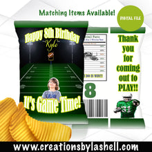 Load image into Gallery viewer, Football Chip Bag Digital File | Football Theme Party Printable | Sports Chip Bag File | F2
