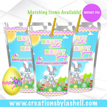 Load image into Gallery viewer, Easter Juice Pouch labels Instant File | Easter Drink Labels Digital File Favors | Easter Basket Favors Printable | E1