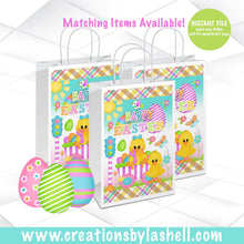 Load image into Gallery viewer, Easter Gift Bag Label Instant Download | Easter Treat Bag Label Template | Easter Favors Printable | Easter Egg Hunt Bag Download | E3