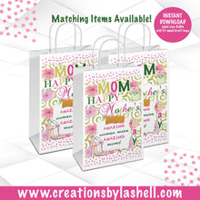 Load image into Gallery viewer, Mother's Day Gift Bag Label Instant Download | Mother's Day Gift Bag Label Printable | Pink Mother's Day Favor Bag | M4