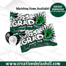 Load image into Gallery viewer, Graduation Candy Ring Wrapper Instant Download | Green Graduation Candy Ring Printable | Class Candy Ring Favor | G12