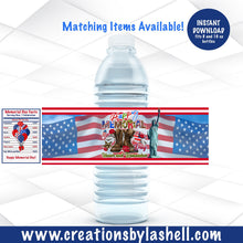 Load image into Gallery viewer, Memorial Day Water bottle labels Instant Download | Memorial Day Favors Printable | Red White and Blue labels | MD1