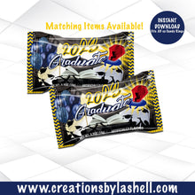 Load image into Gallery viewer, Graduation Candy Ring Wrapper Instant Download | Blue and Yellow Graduation Candy Ring Printable | Graduation Candy Ring Favors | G10