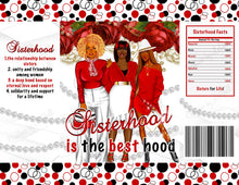 Load image into Gallery viewer, Sisterhood Party Labels Bundle Instant Download Sorority Party Favors Bundle Red and White Party Package Printable SH1
