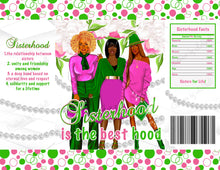 Load image into Gallery viewer, Sisterhood Chip Bags | Sorority Chip Bag Favors | Pink and Green Treat Bags | Instant Download | Sistah Chip bags | SH1