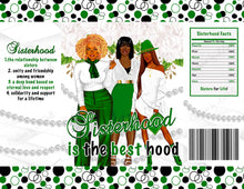 Load image into Gallery viewer, Sisterhood Chip Bags | Sorority Chip Bag Favors | Green and White Treat Bags | Instant Download | Sistah Chip bags | SH1