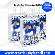 Load image into Gallery viewer, Sisterhood Gift Bag Labels Instant Download | Sorority Favor Bags Label Printable | Blue and White Ladies Night Gift Bag Label SH1