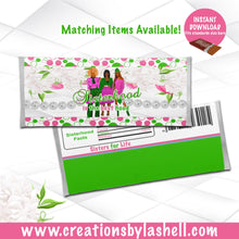 Load image into Gallery viewer, Sisterhood Party Labels Bundle Instant Download Sorority Party Favors Bundle Pink and Green Chip Bag Package Printable SH1