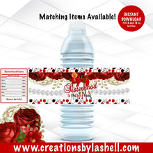 Load image into Gallery viewer, Sisterhood Water bottle labels Instant Download | Sorority Favors Printable | Red and White Ladies Night labels | SH1