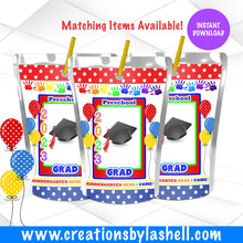 Load image into Gallery viewer, Preschool Graduation Juice Labels Instant Download | Pre K Juice Labels Printable | Graduation Favors | Graduation Drink Labels | G9