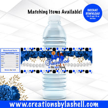 Load image into Gallery viewer, Sisterhood Water bottle labels Instant Download | Sorority Favors Printable | Blue and White Ladies Night labels | SH1
