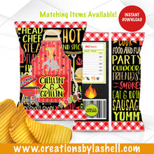 Load image into Gallery viewer, Chillin & Grillin Favors Instant Download Bundle BBQ Treats Bundle Template Cookout Favors Printable BBQ1