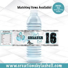 Load image into Gallery viewer, Sneaker Ball Water Bottle Labels Template Blue Sneaker Ball Party Favors Printable Sneaker Theme Decoration Template SB1