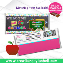 Load image into Gallery viewer, Back to School Candy Bar Wrappers Instant Download | Welcome Back to School Chocolate Bar Wrapper Printable | Schol Favors Printable S1