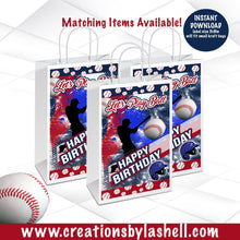 Load image into Gallery viewer, Baseball Gift Bag Labels Instant Download | Baseball Favor Bags label Printable | Sports Party Template BAB1