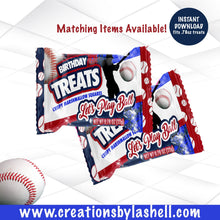 Load image into Gallery viewer, Baseball Krispie Treats Wrapper Instant Download Baseball Birthday Favors Template Baseball Party Printable BAB1