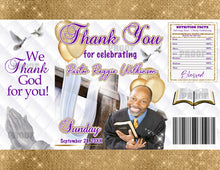 Load image into Gallery viewer, Pastor Chip Bag Digital File | Church Chip Bag Favors | Pastoral Anniversary Chip Bag Favors | First Lady Chip Bags | Purple and Gold | PC1