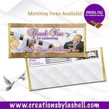 Load image into Gallery viewer, Pastoral Anniversary Candy Bar Wrapper Digital File Church Celebration Chocolate Bar Wrappers Printable Religious Favors Digital File | PC1