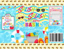 Load image into Gallery viewer, Pool Party Chip Bag Instant Download | Pool Party Favors Printable | Splish Splash Chip Bag Digital File | PP1