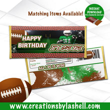Load image into Gallery viewer, Football Candy bar Wrappers Instant Download | It's Game Time Chocolate Bar Wrapper Printable | Football Favor Printable F3