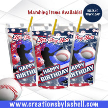 Load image into Gallery viewer, Baseball Party Labels Bundle Instant Download Baseball Party Favors Bundle Templates Baseball Chip Bag Package Printable BAB1
