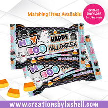 Load image into Gallery viewer, Halloween Krispie Treat Wrappers Instant Download Hey Boo Halloween Favors Template Halloween Party Favors Digital File H3