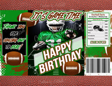 Load image into Gallery viewer, Football Party Labels Bundle Instant Download Football Party Favors Bundle Templates Football Chip Bag Package Printable F3