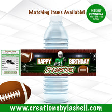 Load image into Gallery viewer, Football Water Bottle Labels Instant Download It's GameTime Water Bottle Labels Template Football Party Favors Printable F3