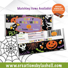 Load image into Gallery viewer, Halloween Candy Bar Instant Download | Halloween Chocolate Bar Wrapper Printable | Halloween Party Favors H1