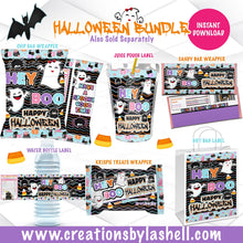 Load image into Gallery viewer, Halloween Party Labels Bundle Instant Download Halloween Favors Bundle Templates Trick or Treat Chip Bag Package Printable H3
