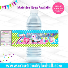 Load image into Gallery viewer, Roller Skating Water Bottle Label Instant Download Let's Roll Water Bottle Printable Roller Skate Birthday Label Digital File RS1