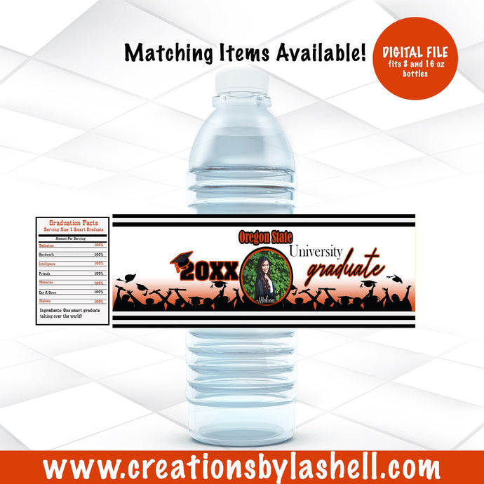 Graduation Water Bottle Labels Digital file | Graduation Label Printable | G4