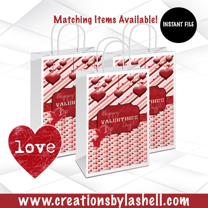 Valentine's Day Gift Bag Labels Instant Download | Valentine's Day Favor Bags Printable | Valentine's Day Treat Bag labels | V2