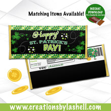 Load image into Gallery viewer, St. Patrick&#39;s Day Candy Bar Wrappers, St. Patrick&#39;s Chocolate Bar Wrappers, Candy Bar Wrappers, St. Patty&#39;s, Irish, Instant Download SP4

